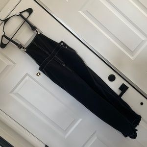 Black wide legged overalls